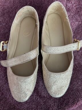 Sam Edelman Girls Gold Glitter Mary Jane Flats